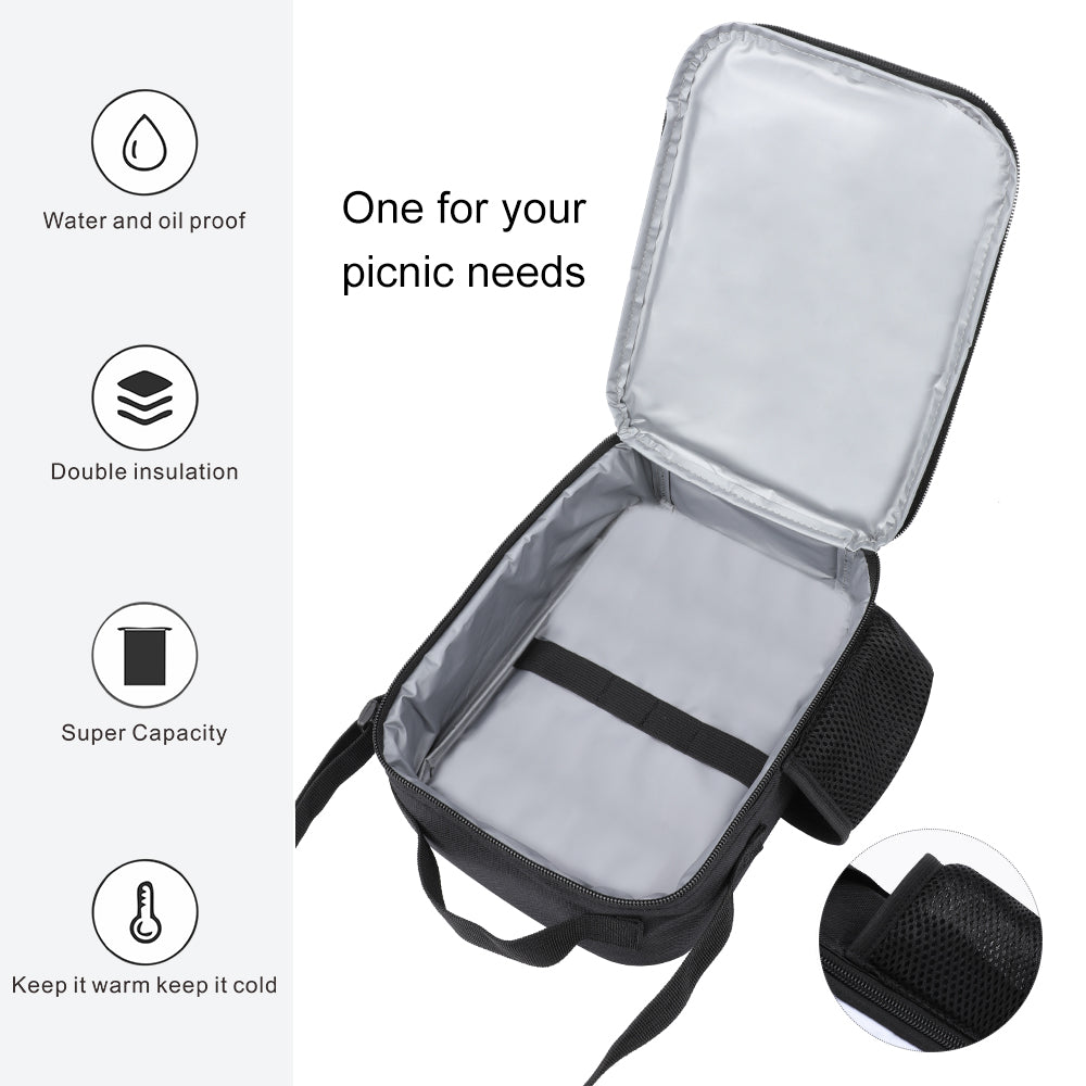 Logo Custom Bags Insulated Lunch Bag 7.8" x 3.1" x 9.8"