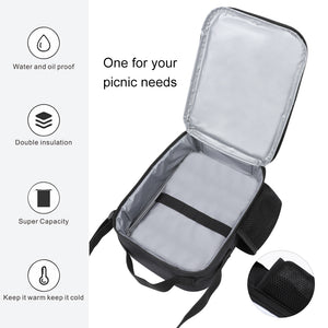 Logo Custom Bags Insulated Lunch Bag 7.8" x 3.1" x 9.8"