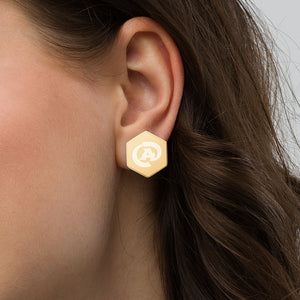 @ Sterling Silver Hexagon Stud Earrings