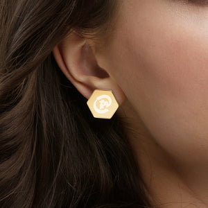 @ Sterling Silver Hexagon Stud Earrings